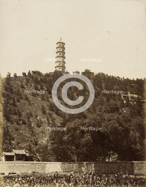 Pagoda at Old Summer Palace, Yu-chuan Shan, Jade Spring Hill, 1860. Creator: Felice Beato.