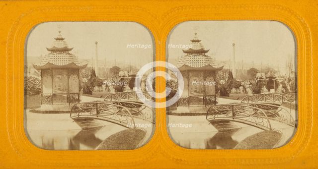 Pagoda at an unidentified exposition, about 1865. Creator: Unknown.