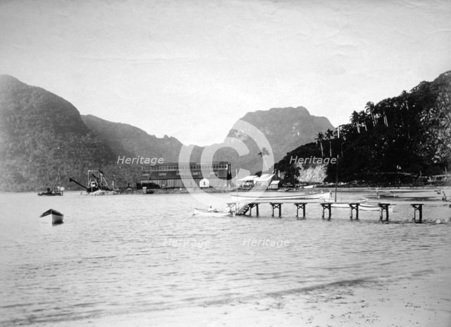 Pago Pago Harbor, in the island of Tutuila, American Samoa, 1889. Artist: Unknown
