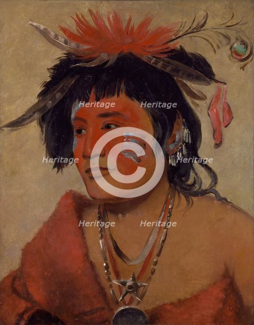 Pah-shee-náu-shaw, a Warrior, 1831. Creator: George Catlin.