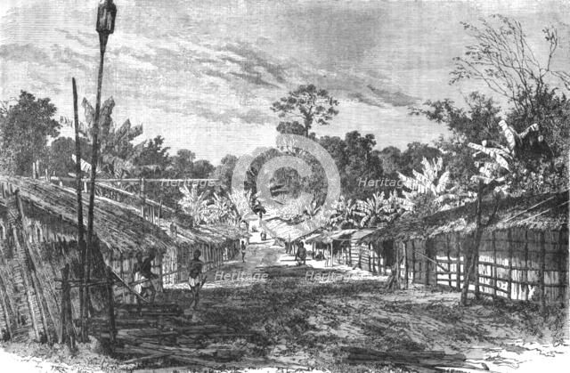 'Pahouin village; The Gaboon.', 1875. Creator: Unknown.