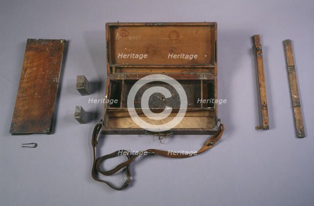 Paint box with removable easel and folding palette, before 1932. Creator: Unknown.