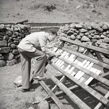 Paint testing, Seathwaite, Lake District, c1955. Creator: Arthur Charles Kirby Ware