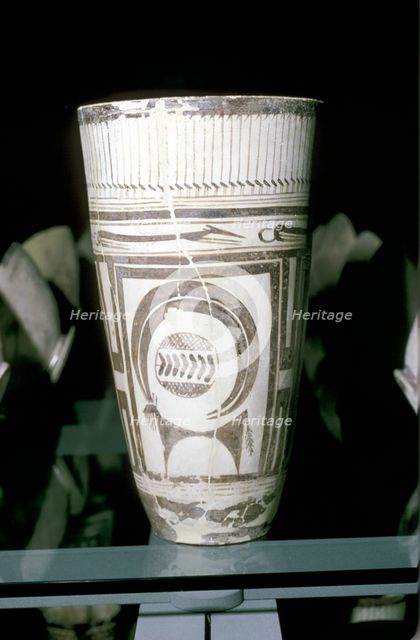 Painted terracotta goblet with animal decoration, Susa, c4000 BC. Artist: Unknown