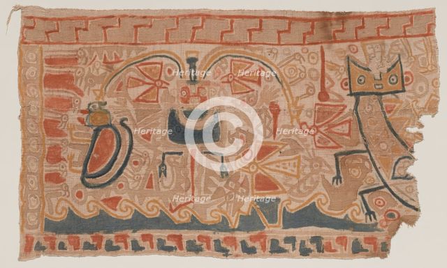 Painted Textile, c. A.D. 1000. Creator: Unknown.