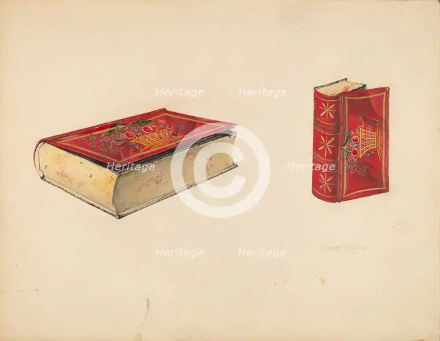 Painted Tin Trinket Box, c. 1939. Creator: Grace Halpin.