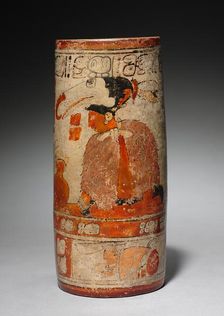 Painted Vase with Ruler and Scribe, 600-900. Creator: Unknown