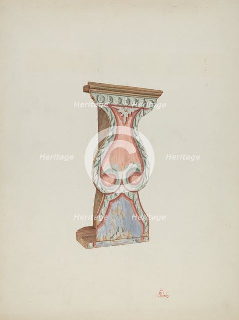 Painted Wall-stand for Flowers, etc., 1939. Creator: Hal Blakeley.
