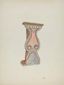 Painted Wall-stand for Flowers, etc., 1939. Creator: Hal Blakeley