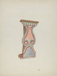 Painted Wall-stand for Flowers, etc., 1939. Creator: Hal Blakeley