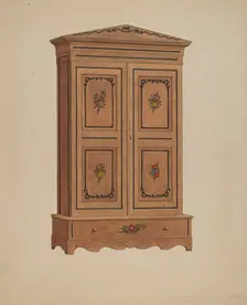 Painted Wardrobe, 1935/1942. Creator: Edward A Darby