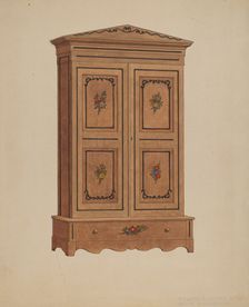 Painted Wardrobe, 1935/1942. Creator: Edward A Darby