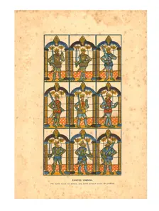 Painted Window.Two Saxon Earls of Mercia, and Seven Norman Earls of Chester c1845