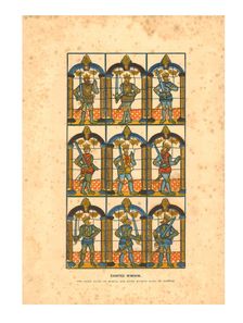 Painted Window.Two Saxon Earls of Mercia, and Seven Norman Earls of Chester c1845
