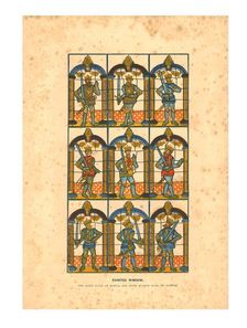 Painted Window.Two Saxon Earls of Mercia, and Seven Norman Earls of Chester c1845