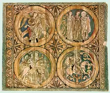 Painted wooden ceiling, Dädesjö Old Church, Småland, Sweden, (1928). Creator: Unknown