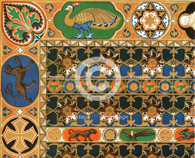 Painted wooden ceiling in the cathedral at Messina, Sicily, Italy, (1928). Creator: Unknown.