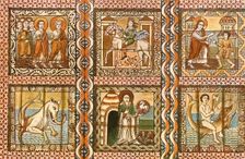 Painted wooden ceiling in St. Martin's Church, Zillis, Switzerland, (1928). Creator: Unknown