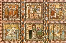 Painted wooden ceiling in St. Martin's Church, Zillis, Switzerland, (1928). Creator: Unknown