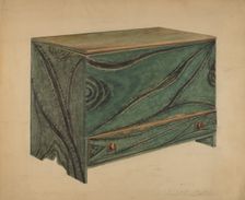 Painted Wooden Chest, c. 1939. Creator: Daniel Fletcher