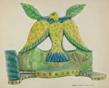 Painted Wooden Sconce, c. 1939. Creator: Majel G. Claflin