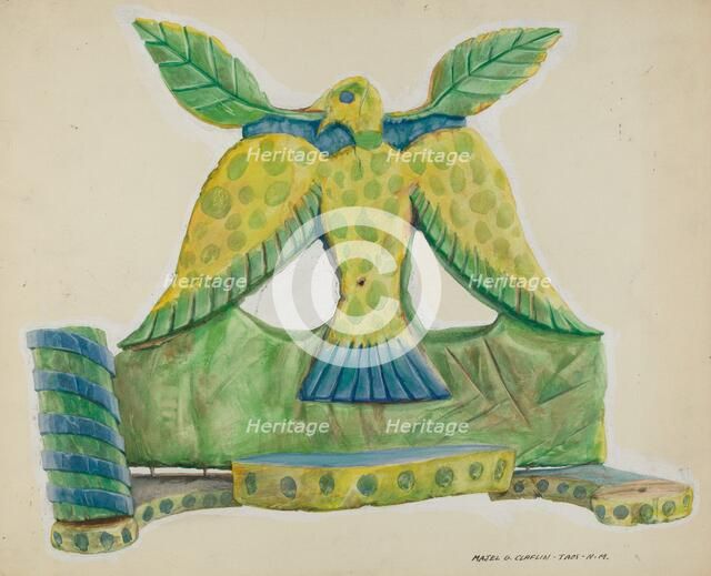 Painted Wooden Sconce, c. 1939. Creator: Majel G. Claflin.