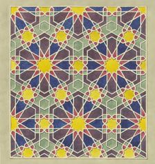 Painted wooden paneling from a mosque in Cairo, 1829-1830. Creator: Friedrich Maximilian Hessemer