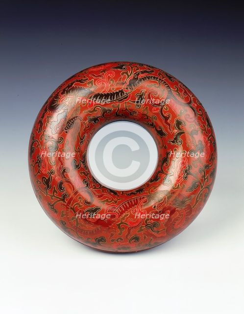 Painted and incised lacquer bead box, Late Ming dynasty, China, c1600-c1644. Creator: Unknown.