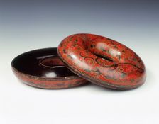 Painted and incised lacquer bead box, Late Ming dynasty, China, c1600-c1644. Creator: Unknown