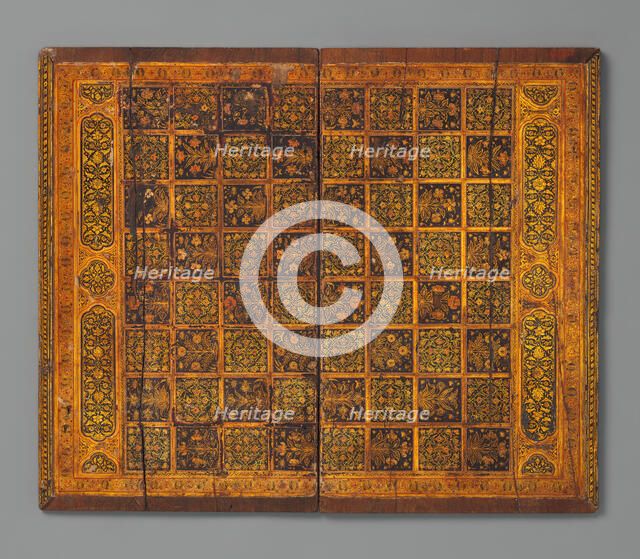 Painted and Inlaid Game Board, India, late 17th century. Creator: Unknown.