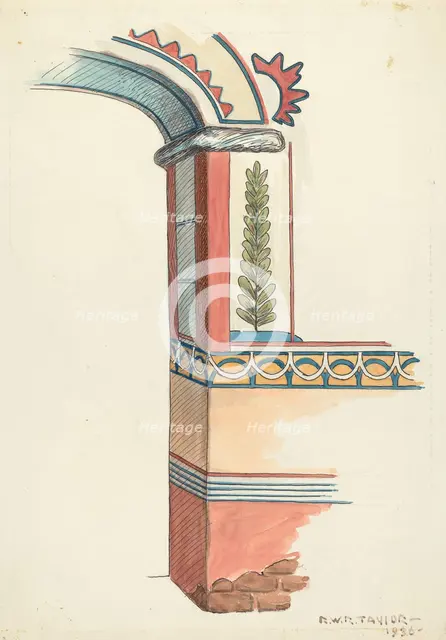 Painted Archway, 1936. Creator: Robert W.R. Taylor.