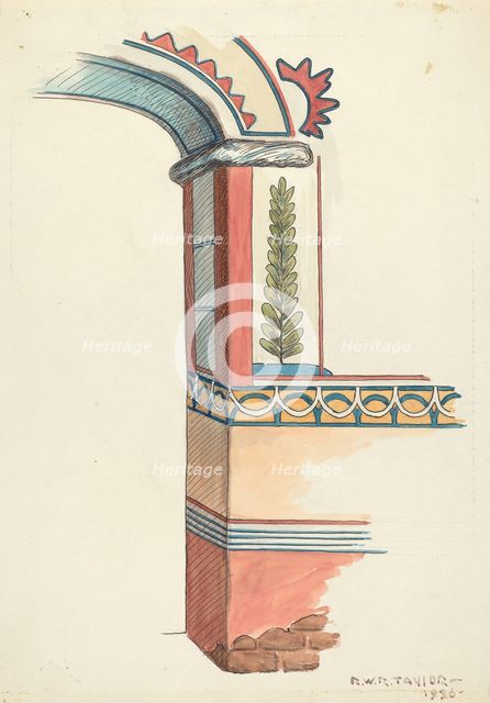 Painted Archway, 1936. Creator: Robert W.R. Taylor.