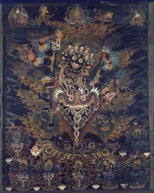 Painted Banner (Thangka) with Guru Dragpur, a Wrathful Form of Padmasambhava, 18th/19th century. Creator: Unknown
