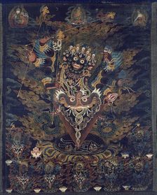 Painted Banner (Thangka) with Guru Dragpur, a Wrathful Form of Padmasambhava, 18th/19th century. Creator: Unknown