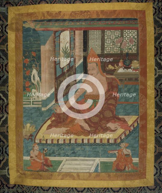 Painted Banner (Thangka) of Portrait of Sakya Pandita (1132 - 1251), c. 1800. Creator: Unknown.