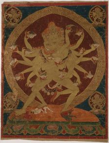 Painted Banner (Thangka) of Skull-Cup Bearing (Kapâladhara) Hevajra, c. 1604. Creator: Unknown