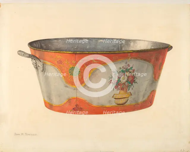Painted Basin, 1935/1942. Creator: John H. Tercuzzi.