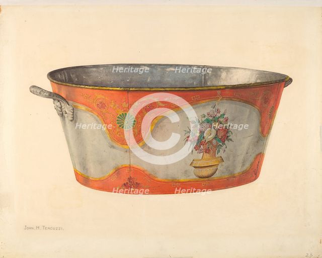 Painted Basin, 1935/1942. Creator: John H. Tercuzzi.
