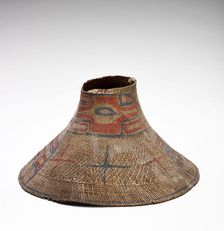 Painted Basketry Hat, 1870-1886. Creator: Unknown