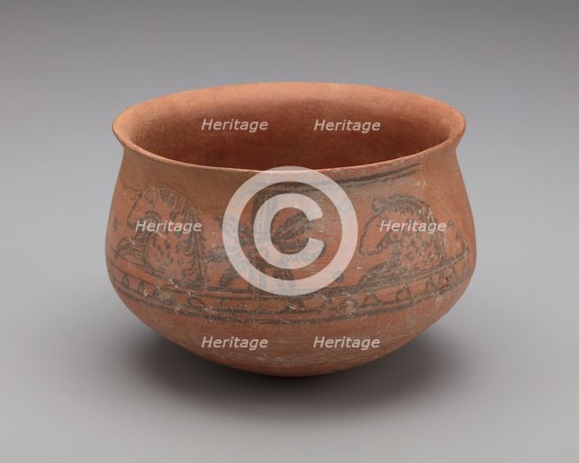 Painted Bowl with Faunal and Floral Design, 5th century. Creator: Unknown.