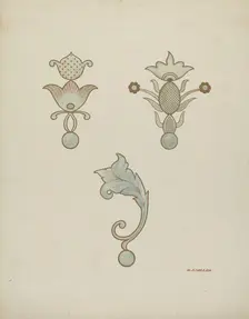 Painted Ceiling Decorations, c. 1940. Creator: Randolph F Miller