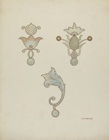 Painted Ceiling Decorations, c. 1940. Creator: Randolph F Miller