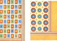 Painted ceiling patterns in the tomb of Nebamon at Thebes, Egypt, (1928). Creator: Unknown