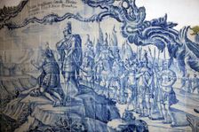Painted ceramic tiles, Monastery of Alcobaca, Alcobaca, Portugal, 2009. Creator: Samuel Magal