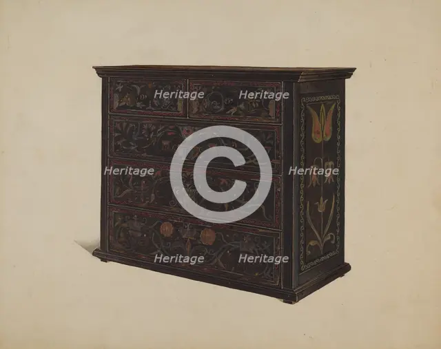 Painted Chest of Drawers, c. 1938. Creator: Martin Partyka.