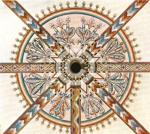 Painted decoration in the Cathedral, Limburg an der Lahn, Germany, (1928).  Creator: Unknown.