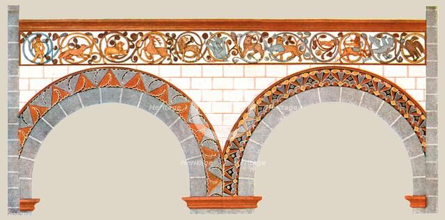 Painted decoration in the nave of St Severus' Church at Boppard, Germany, (1928). Creator: Unknown.