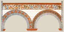Painted decoration in the nave of St Severus Church at Boppard, Germany, (1928). Creator: Unknown