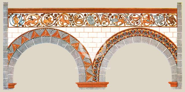 Painted decoration in the nave of St Severus' Church at Boppard, Germany, (1928). Creator: Unknown.