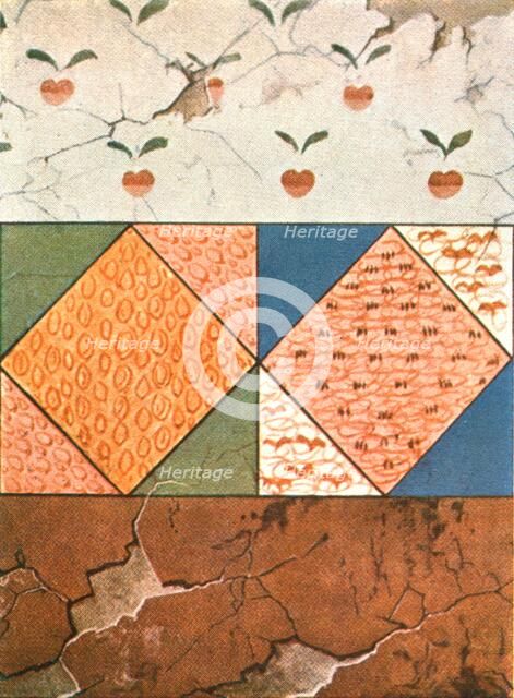 Painted decoration in the Stasovsky Crypt, Cimmerian Bosporus, Kerch, (1928).  Creator: Unknown.